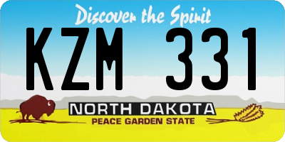 ND license plate KZM331