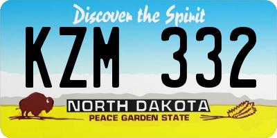 ND license plate KZM332