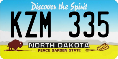 ND license plate KZM335