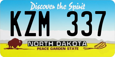 ND license plate KZM337