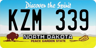 ND license plate KZM339