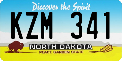ND license plate KZM341