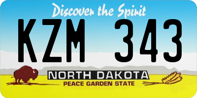 ND license plate KZM343
