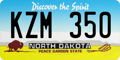 ND license plate KZM350