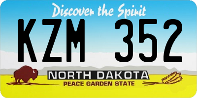 ND license plate KZM352