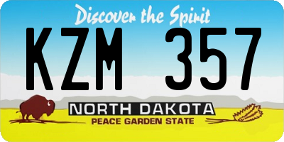 ND license plate KZM357