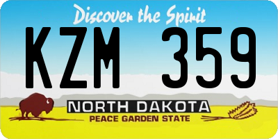 ND license plate KZM359