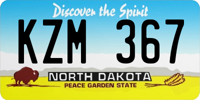 ND license plate KZM367
