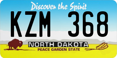 ND license plate KZM368