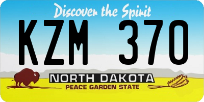 ND license plate KZM370
