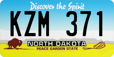 ND license plate KZM371