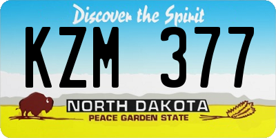 ND license plate KZM377
