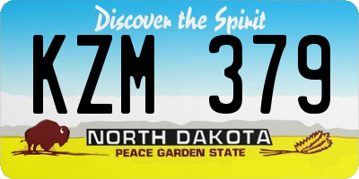 ND license plate KZM379