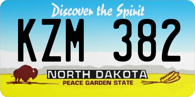 ND license plate KZM382