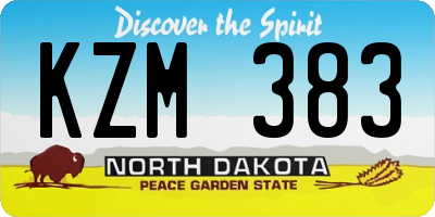 ND license plate KZM383