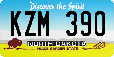 ND license plate KZM390