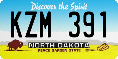 ND license plate KZM391
