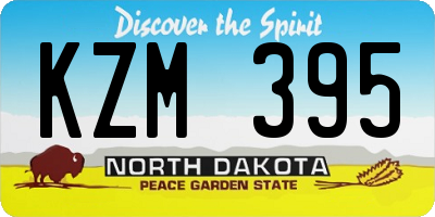 ND license plate KZM395