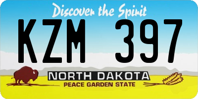 ND license plate KZM397