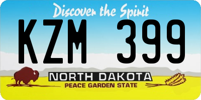 ND license plate KZM399