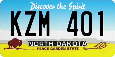 ND license plate KZM401