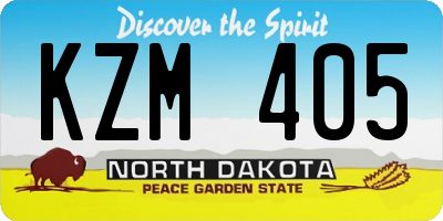 ND license plate KZM405