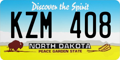 ND license plate KZM408