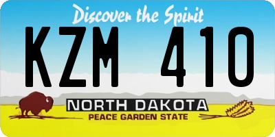 ND license plate KZM410