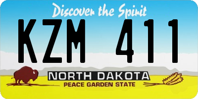 ND license plate KZM411