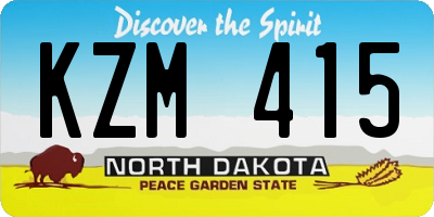 ND license plate KZM415