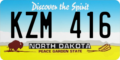 ND license plate KZM416