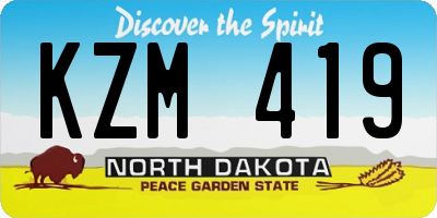 ND license plate KZM419