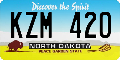 ND license plate KZM420