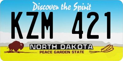 ND license plate KZM421