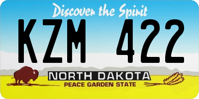 ND license plate KZM422