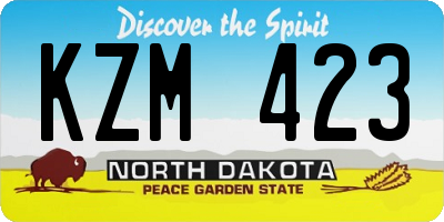 ND license plate KZM423