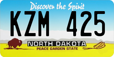 ND license plate KZM425