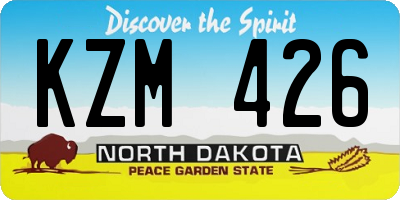 ND license plate KZM426