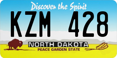 ND license plate KZM428
