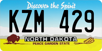 ND license plate KZM429