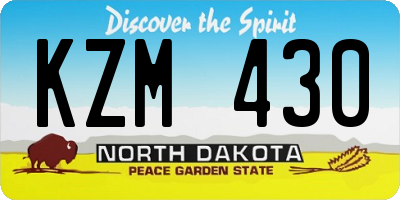 ND license plate KZM430