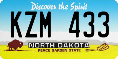 ND license plate KZM433