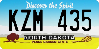 ND license plate KZM435