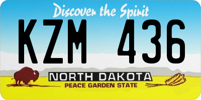 ND license plate KZM436
