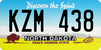 ND license plate KZM438