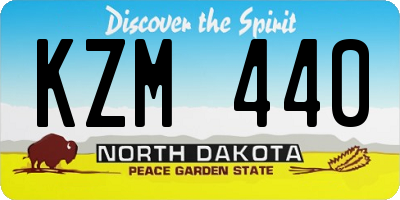 ND license plate KZM440