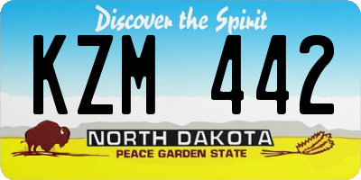 ND license plate KZM442