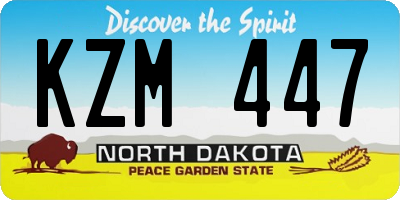 ND license plate KZM447
