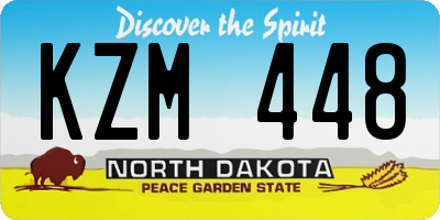 ND license plate KZM448
