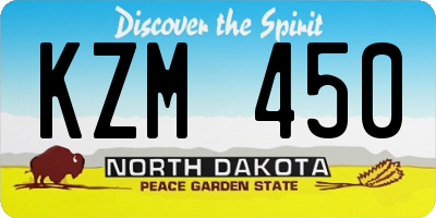 ND license plate KZM450